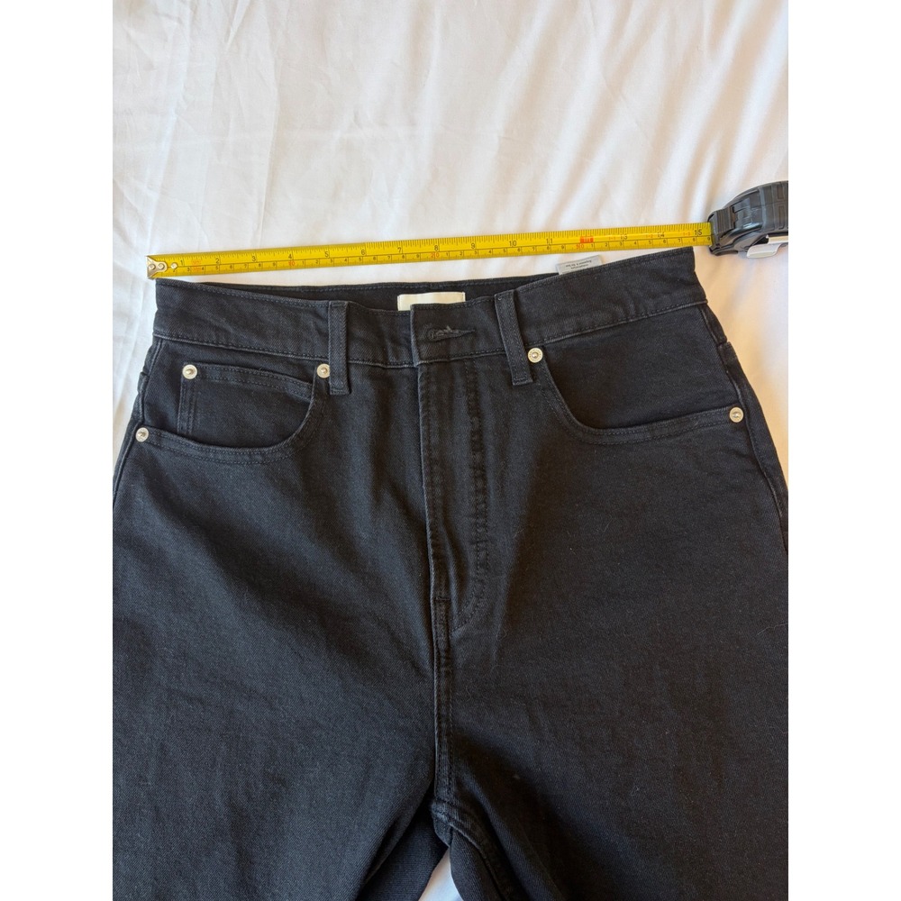 Everlane Way-High Wide Leg Jeans Black Raw Hem Denim Pants 28R High Rise - Picture 7 of 9